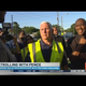 Indiana Gov. Mike Pence's trip to a black neighborhood in Indianapolis Tuesday drew praise and criticism. (Credit: WHTR-TV)